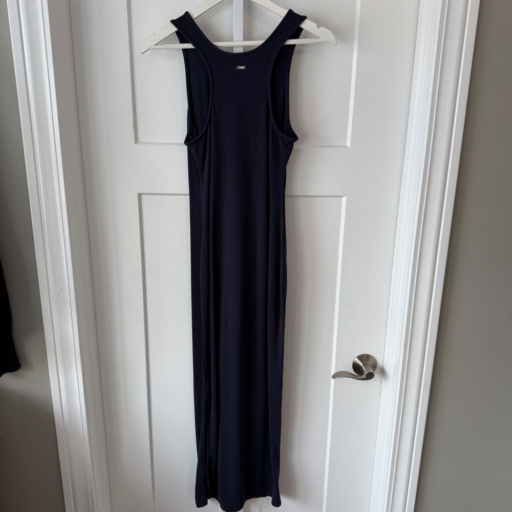 Armani Exchange AX Minimalist Black Tank Maxi Dress Bodycon Size S - Picture 5 of 8